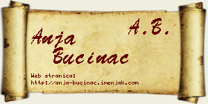 Anja Bućinac vizit kartica
